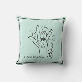 Personalized ASL Throw Pillow Kussen