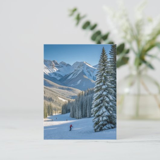 Personalized Aspen Ski Resort Mountain View Briefkaart (Staand voorkant)