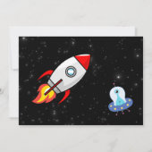 Personalized Astronaut Birthday with Photo Space Kaart (Achterkant)