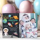 Personalized Astronaut Birthday with Photo Space Kaart
