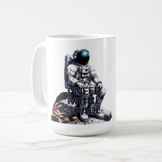 Personalized Astronaut Gift – I Need More Space Koffiemok (Voorkant links)
