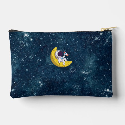 Personalized Astronaut on Moon with Rocket Etui (Achterkant)