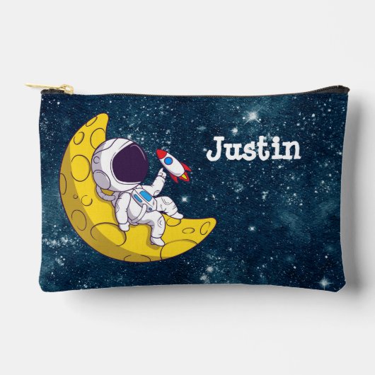 Personalized Astronaut on Moon with Rocket Etui (Voorkant)