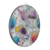 Personalized Astronaut & Planets Dartboard Game Dartbord (Voorkant Links)