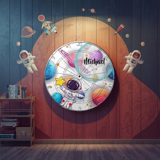 Personalized Astronaut & Planets Dartboard Game Dartbord