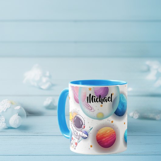 Personalized Astronaut & Planets Kids Mug Mok