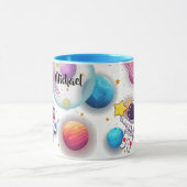 Personalized Astronaut & Planets Kids Mug Mok (Midden)