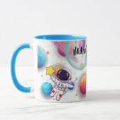 Personalized Astronaut & Planets Kids Mug Mok (Links)