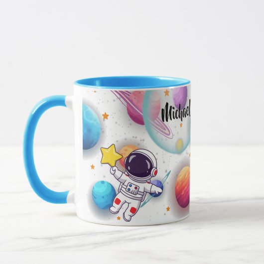 Personalized Astronaut & Planets Kids Mug Mok (Links)