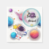 Personalized Astronaut & Planets Party Napkins Servet (Voorkant)
