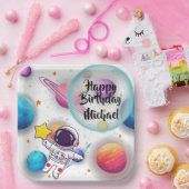 Personalized Astronaut & Planets Party Plates Papieren Bordje (Feest)