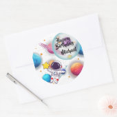 Personalized Astronaut & Planets Party Stickers (Envelop)
