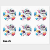 Personalized Astronaut & Planets Party Stickers (Vel)