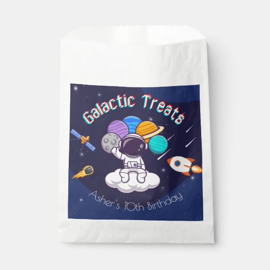 Personalized Astronaut Space Party Treats Bedankzakje (Voorkant)