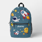 Personalized Astronaut Space School Supplies Bedrukte Rugzak (Voorkant)