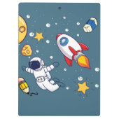 Personalized Astronaut Space School Supplies Klembord (Achterkant)