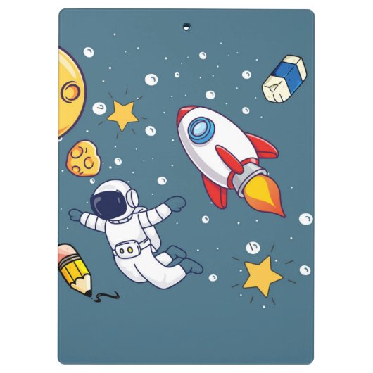 Personalized Astronaut Space School Supplies Klembord (Achterkant)