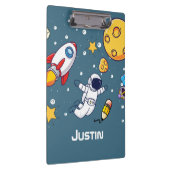 Personalized Astronaut Space School Supplies Klembord (Rechts)