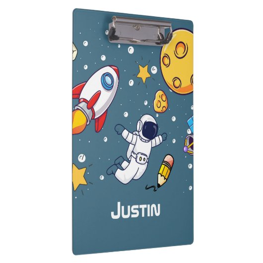 Personalized Astronaut Space School Supplies Klembord (Rechts)