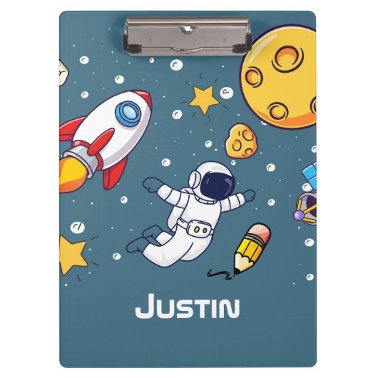 Personalized Astronaut Space School Supplies Klembord (Voorkant)