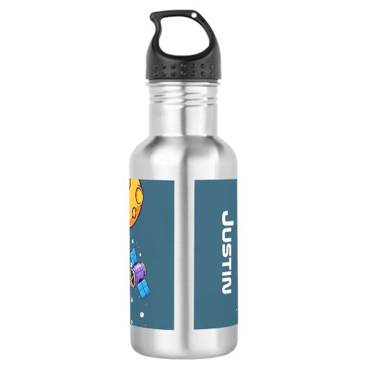 Personalized Astronaut Space School Supplies Waterfles (Achterkant)