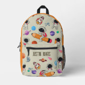 Personalized Astronauts and Planets Back to School Bedrukte Rugzak (Voorkant)
