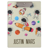 Personalized Astronauts and Planets Back to School Klembord (Voorkant)