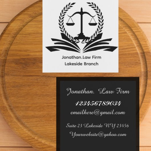 Personalized attorney engrave law firm vierkante visitekaartje
