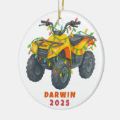 Personalized ATV Christmas Four Wheeler Holiday Keramisch Ornament (Links)