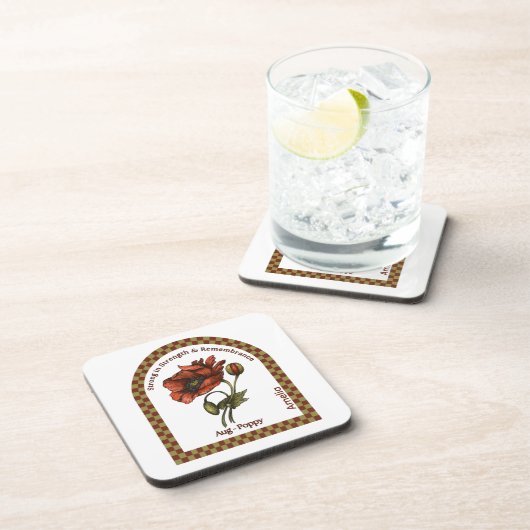 Personalized August Birth Month Flower Coaster Bier Onderzetter (Rechterzijde)