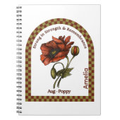 Personalized August Birth Month Flower Notebook Notitieboek (Voorkant)