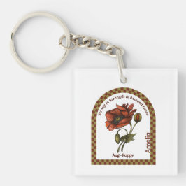 Personalized August Birth Month Flower  Sleutelhanger