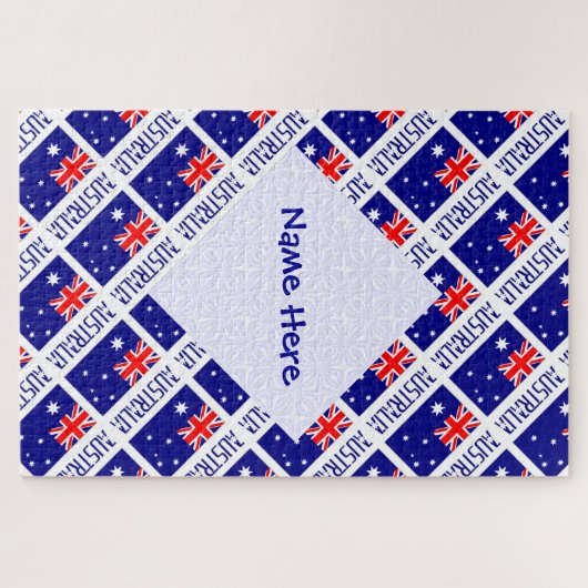 Personalized Australia Flag Tiled Legpuzzel (Horizontaal)