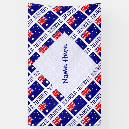 Personalized Australia Flag Tiled Spandoek (Verticaal)