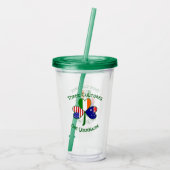 Personalized Australia Ireland USA Shamrock Acryl Drinkbeker (Achterkant)