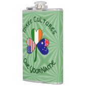 Personalized Australia Ireland USA Shamrock Large Heupfles (Links)