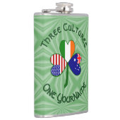 Personalized Australia Ireland USA Shamrock Large Heupfles (Rechts)