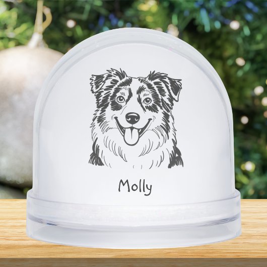 Personalized Australian Shepherd Dog Christmas Sneeuwbol
