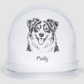 Personalized Australian Shepherd Dog Christmas Sneeuwbol (Voorkant)