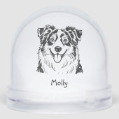 Personalized Australian Shepherd Dog Christmas Sneeuwbol (Achterkant)