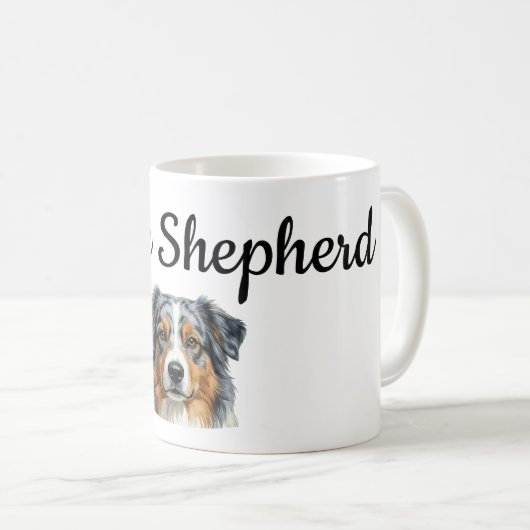 Personalized Australian Shepherd Mug Wrap – Custom Koffiemok (Voorkant rechts)