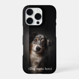 Personalized Australian Shepherd Portrait iPhone C 16 Pro Hoesje