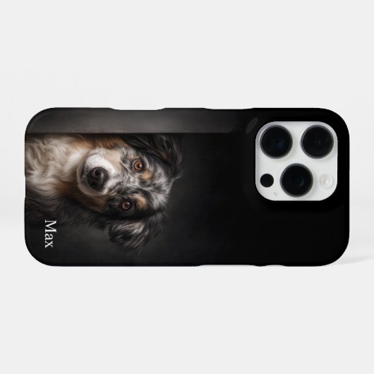 Personalized Australian Shepherd Portrait iPhone C iPhone Hoesje (Achterkant horizontaal)