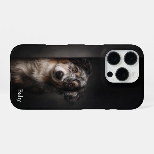Personalized Australian Shepherd Portrait iPhone C iPhone Hoesje (Achterkant horizontaal)