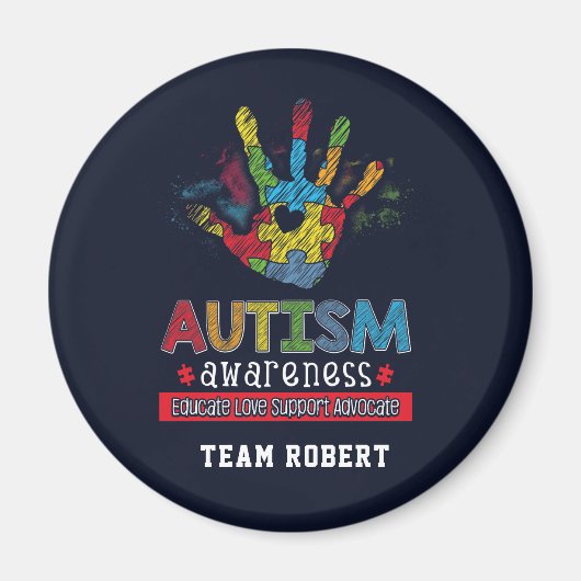 Personalized Autism Awareness Educate Advocate Magneet (Voorkant)
