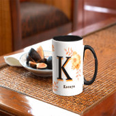 Personalized Autumn Floral Mug - Custom Name & Ini Mok