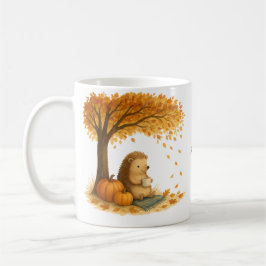 Personalized Autumn Hedgehog Under Tree Coffee Mug Koffiemok