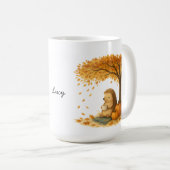 Personalized Autumn Hedgehog Under Tree Coffee Mug Koffiemok (Voorkant rechts)