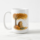 Personalized Autumn Hedgehog Under Tree Coffee Mug Koffiemok (Links)