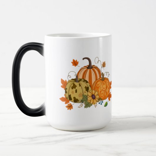 Personalized Autumn Pumpkin Patch Custom Name Mug Magische Mok (Links)